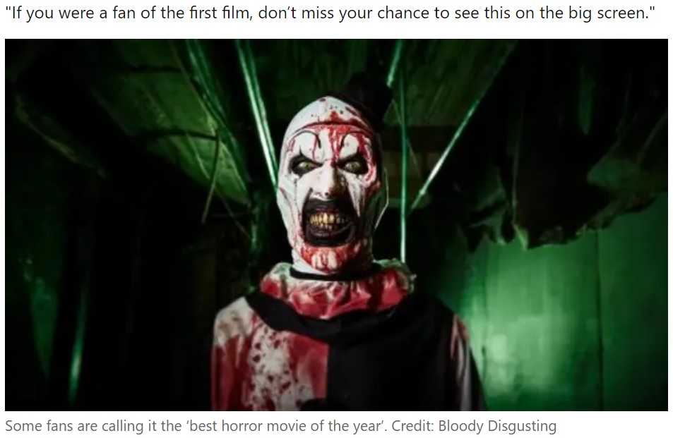過激な表現で上映中に席を離れる観客が続出（画像は『LADbible　2022年10月12日付「Brutal new 2.5 hour long horror movie is causing people to pass out in cinemas」（Credit: Bloody Disgusting）』のスクリーンショット）