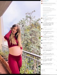 妊娠後期のダナエさん（画像は『Danae Mercer Ricci　2022年11月8日付Instagram「Bootie posing secret!」』のスクリーンショット）