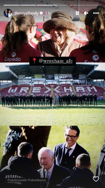 レクサムAFCのホームスタジアムを訪れた国王とカミラ王妃（画像は『The Royal Family　2022年12月9日付Instagram』のスクリーンショット）