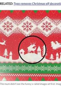 子作り中のトナカイ（画像は『Kidspot　2022年12月1日付「‘I didn’t realise what I bought’: Mum accidentally wraps Christmas presents with X-rated paper」（Image: Supplied）』のスクリーンショット）