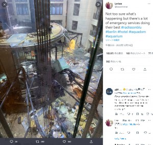 【海外発！Breaking News】独ホテルの巨大水槽破裂、宿泊者が惨状語る　「まるで戦場のようだった」