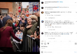 現地の人々から歓迎されるウィリアム皇太子夫妻（画像は『The Prince and Princess of Wales　2022年12月5日付Instagram「Thank you Boston!」』のスクリーンショット）