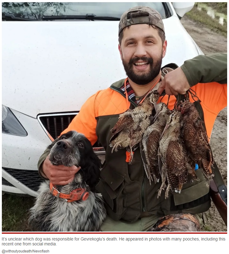 友人たちと共に狩猟を行っていたオズギュルさん（画像は『New York Post　2022年11月28日付「Hunter accidentally shot dead by his own dog in freak accident」（＠withoutyoudeath/Newsflash）』のスクリーンショット）
