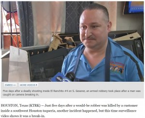 インタビューに応じたレストラン店主（画像は『ABC13　2023年1月11日付「El Ranchito taqueria in SW Houston broken into 5 days after fatal shooting, surveillance video shows」』のスクリーンショット）