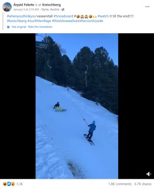 【海外発！Breaking News】「まるでボウリング！」スノーボーダーが急斜面で転倒して暴走、4人が重軽傷（オーストリア）＜動画あり＞
