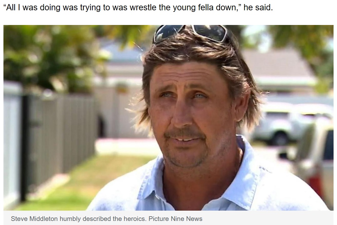 起床直後に強盗の存在に気がついた男性（画像は『news.com.au　2022年12月27日付「Hero dad takes on two alleged thieves in his underwear on Boxing Day」（Picture: Nine News）』のスクリーンショット）