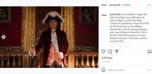 ルイ15世に扮したジョニー・デップ（画像は『Première　2023年1月3日付Instagram「Les premières images de Jeanne du Barry」』のスクリーンショット）