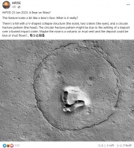 【海外発！Breaking News】火星表面に可愛い顔が写り込む「エイリアンに遊ばれているのかも？」と話題に（米）＜動画あり＞