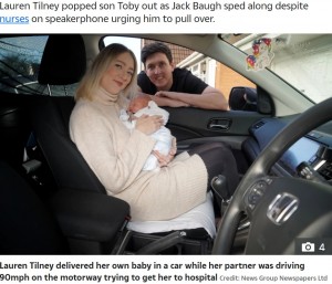【海外発！Breaking News】「停車しなさい！」の指示を無視、時速140キロで走る車の助手席で出産した女性（英）