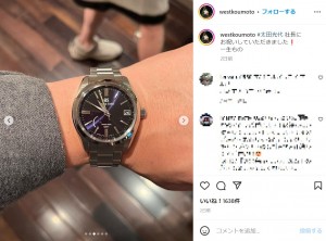 グランドセイコーの腕時計に「一生もの」（画像は『ウエストランド河本　2023年1月1日付Instagram「＃太田光代 社長にお祝いしていただきました！」』のスクリーンショット）