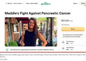 約489万円の寄付が集まった「GoFundMe」（画像は『New York Post　2023年1月31日付「TikToker charged in GoFundMe cancer scam after documenting ‘battle’」（GoFundMe）』のスクリーンショット）