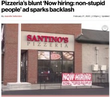 【海外発！Breaking News】「スタッフ募集中（愚か者を除く）」ピザ店の求人広告が良くも悪くも話題に（米）