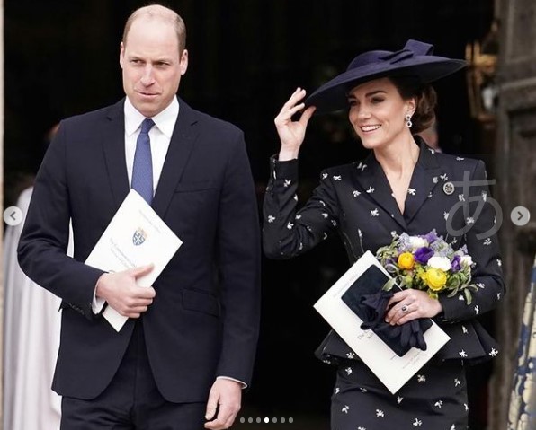 故ダイアナ妃のジュエリーを着用したキャサリン皇太子妃（画像は『The Royal Family　2023年3月13日付Instagram「This afternoon The King,」』のスクリーンショット）