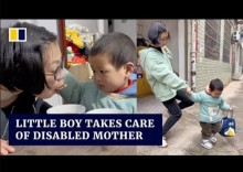 【海外発！Breaking News】障がいを持つ母親を世話する2歳男児、温かい家庭に「息子は誇り」と母（中国）＜動画あり＞
