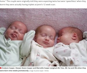 【海外発！Breaking News】確率2億分の1で誕生した一卵性の三つ子　両親は「そっくりすぎて見分けがつかない」（英）