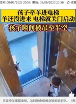 【海外発！Breaking News】ヤギがエレベーターに乗る前にドアが閉まり、リードを持っていた男児は宙吊りに（中国）＜動画あり＞