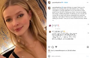 グウィネス・パルトロウが娘アップルさんの19歳の誕生日に公開した写真。投稿には「ハッピーバースデー、私の天使」と愛溢れる言葉が添えられた（画像は『Gwyneth Paltrow　2023年5月14日付Instagram「Happy Birthday my angel.」』のスクリーンショット）