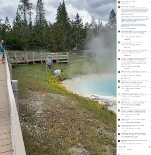 【海外発！Breaking News】米イエローストーン国立公園で70度超の温泉に手を突っ込んだ観光客　「命知らず」と呆れる声＜動画あり＞
