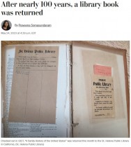 【海外発！Breaking News】約100年前に貸し出された本がようやく戻る　図書館長も「これまでで最も遅い返却」（米）