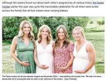 【海外発！Breaking News】仲良し4人姉妹、全員が同時期に妊娠「この偶然にただ驚くばかり」（米）