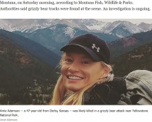 【海外発！Breaking News】米国立公園でクマに襲われた女性の悲劇、首や頭を狙われ3分以内に死亡か