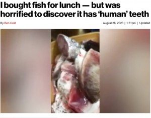 【海外発！Breaking News】魚の口に“人間のような歯”　昼食の準備をしていた女性のゾッとする体験（フィリピン）＜動画あり＞
