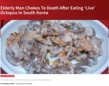 【海外発！Breaking News】タコの踊り食い「サンナクチ」で82歳男性が喉を詰まらせて死亡（韓国）