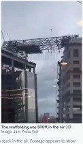 【海外発！Breaking News】建築中のビルの足場が倒壊、作業員が地上152メートルで宙吊りに（ブラジル）＜動画あり＞
