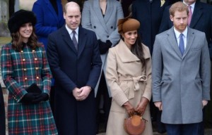 2017年、サンドリンガムの集いに参加したヘンリー王子とメーガン・マークル（当時）。2人は同年11月に婚約を発表したばかりだった（画像は『The Prince and Princess of Wales　2017年12月25日付Instagram「This morning the Duke and Duchess of Cambridge,」』のスクリーンショット）