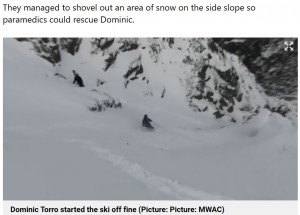 事故が発生したエリアには雪崩注意報が出ていたが、男性らは自己判断で入山し、結果的に雪崩に巻き込まれてしまった（画像は『Metro　2023年12月15日付「Skier triggers massive avalanche and loses control within seconds」（Picture: MWAC）』のスクリーンショット）