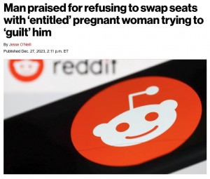【海外発！Breaking News】「飛行機で妊婦に席を譲らなかった僕って最低なのか？」男性の投稿が物議醸す