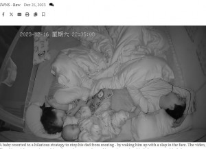【海外発！Breaking News】父親のイビキにうんざりした赤ちゃん、その後の行動に驚愕（中国）＜動画あり＞