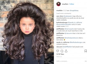 イスラエルに住むミアちゃんは2018年、当時5歳にして長くて美しい豊かな髪を持っており、ファッション誌「VOGUE」のモデルとしても活躍していた（画像は『Mia Aflalo Shunem　2018年3月22日付Instagram「hair: ＠sagidahary」』のスクリーンショット）