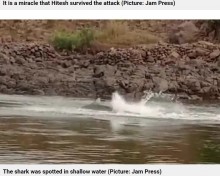 【海外発！Breaking News】川の浅瀬で遊泳中の男性、巨大ザメに襲われ左脚を食いちぎられる重傷（印）＜動画あり＞